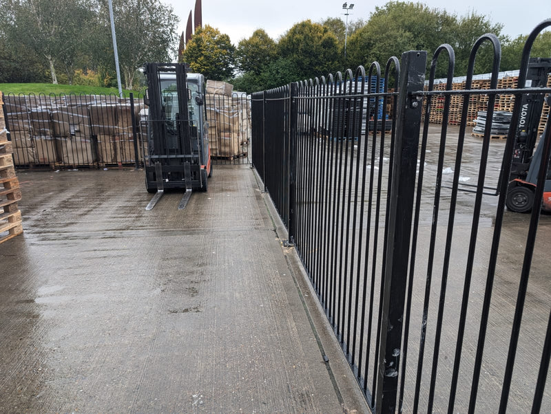 Black Powder-Coated Bowtop Railings and Gates for Walsall Business