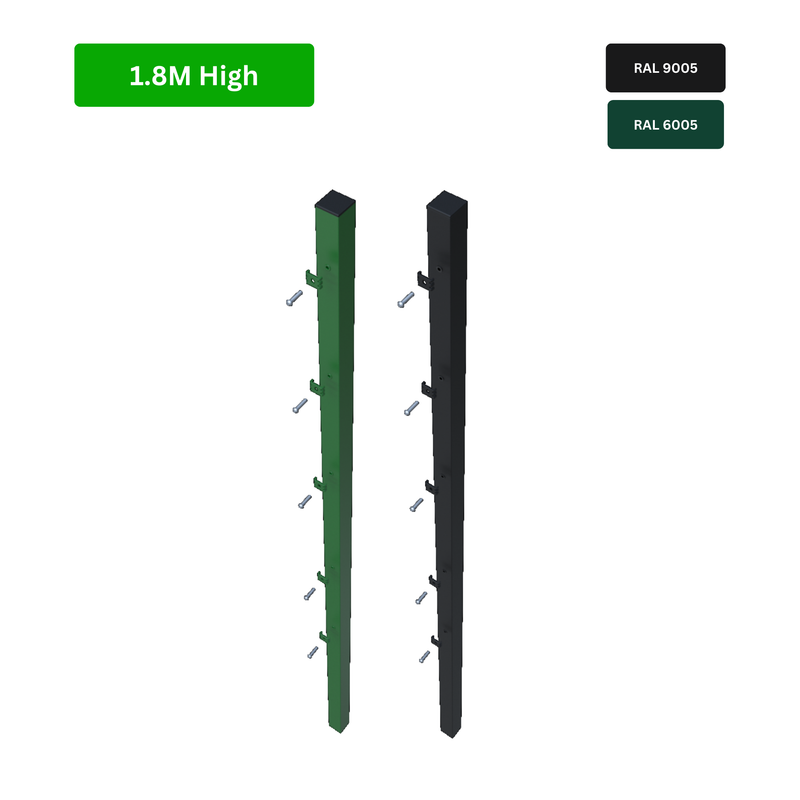 1.8m High Post & Fixings For Mesh Security Fencing