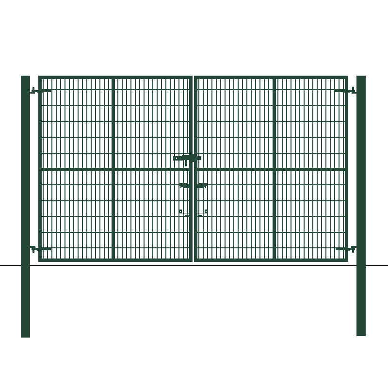 Double Leaf Security Mesh Fencing Gates (WITH POSTS) (Galvanised / PPC